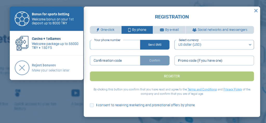Registration-in-1xBet-by-phone-number