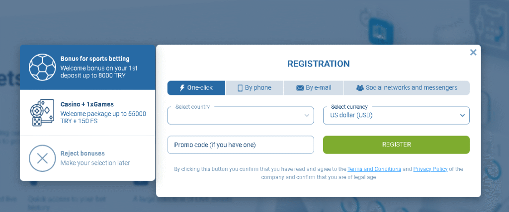 Registration-with-1xBet-in-one-click